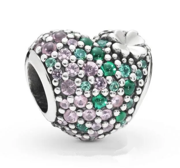 

Original 925 Sterling Silver Bead Gleaming Clover Heart Charm Beads Fit Pandora Women Bracelet & Bangle Diy Jewelry
