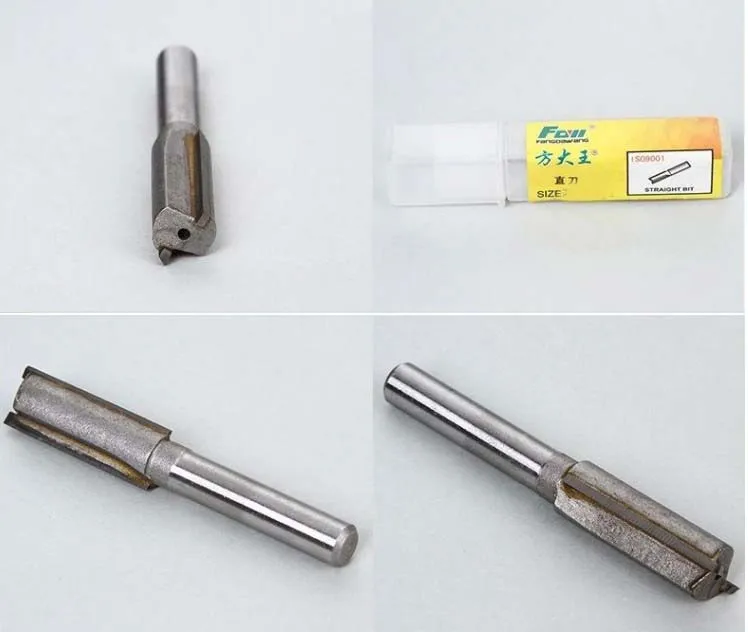 

Woodworking 1/4" x 3/8" Dual Flutes Blades Straight Router Bit Tool
