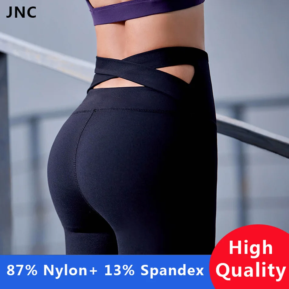 melhor Alta Qualidade Black Strap Ampla Waisted Calças de Yoga para Mulheres calças De Fitness Em Execução Esporte Roxo Empurrar Para Cima Cruz Voltar Yoga leggings