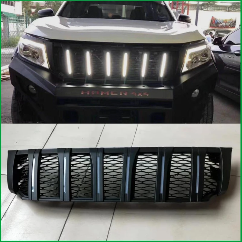 

FOR NISSAN NAVARA NP300 D23 2015-2018 PICKUP CAR FRONT BUMPER RACING GRILLS MASK WITH LED DRL ACCESSORIES FRONT GRILLE GRILLS