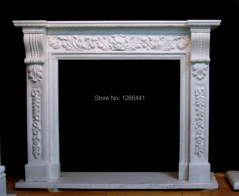 Carved Stone Marble Fireplace Mantel Customizing English Style