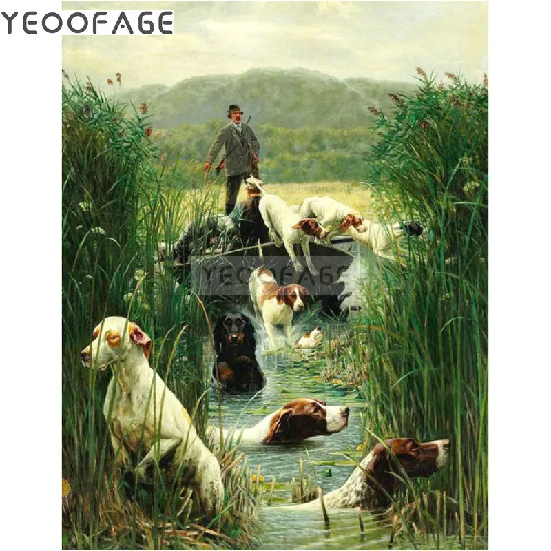 

Diy 5d hunter Diamond painting cross stitch crystal full square mosaic unfinish decorative Diamond embroidery icon dog