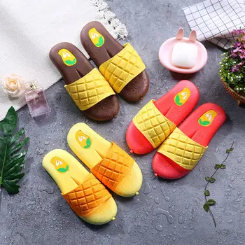 

Women Cute Fruit Slippers Non-slip Home Bathroom Slides Lovers Plus Size House Slippers Comfortable Soft Bottom Indoor Slippers