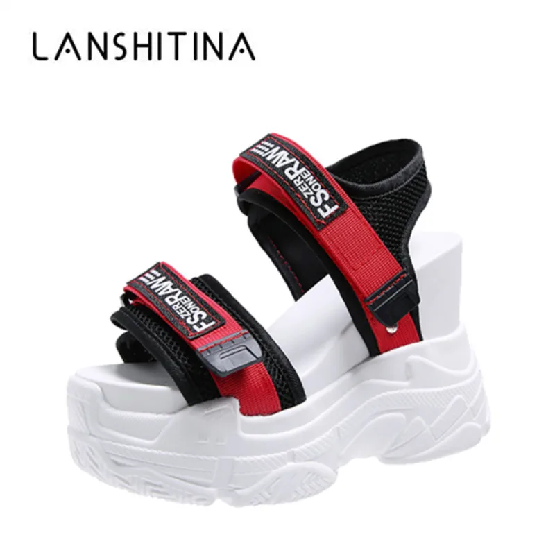 

2019 Fashion Women Wedge Sandals Summer High Platform Casual Shoes 11.5CM High Heels Woman Thick Soled Beach Sandals Sneakers