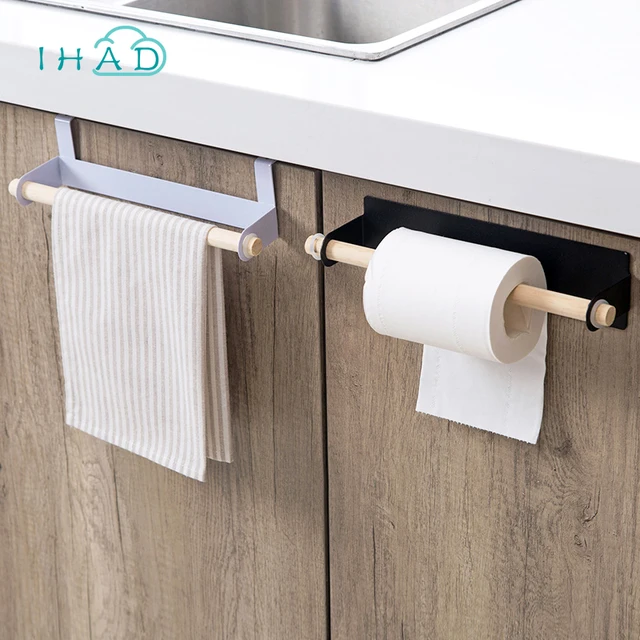 Best Price Multi-purpose Cabinet towel rack Kitchen Door back type solid wood rag hanging rack Bathroom Paste type storage wall hanging Best Price Multi-purpose Cabinet towel rack Kitchen Door back type solid wood rag hanging rack Bathroom Paste type storage wall hanging