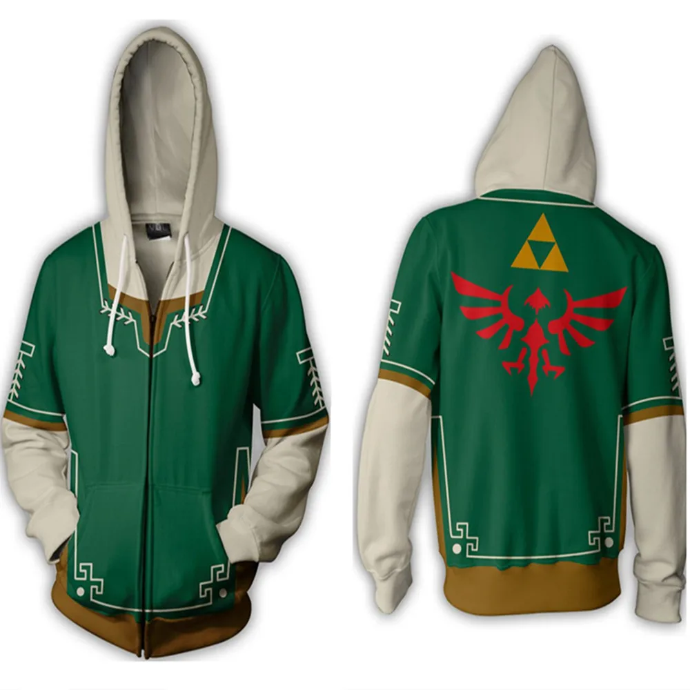 

The Legend of Zelda Costume END Sweatshirts Cosplay Autumn Men European and American 3D Printing zipper Jacket Hooded sweater