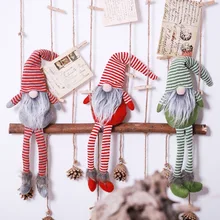 Рождественские подарки гном, праздничный подарок, ручная работа, полосатая плюшевая кукла, настольный Санта-Клаус, настенные Плюшевые аксессуары для игрушечной куклы