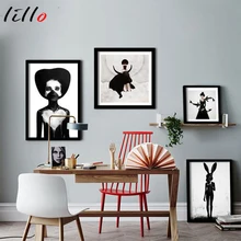 

Black and white portrait decorative painting simple office home frame painting core painting wall painting new European style