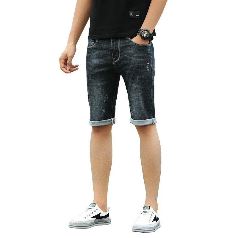 Idopy мужские летние джинсовые шорты Модный Стиль Slim Fit повседневные Стрейчевые короткие джинсы высокого качества эластичные Короткие Джинсы Брюки