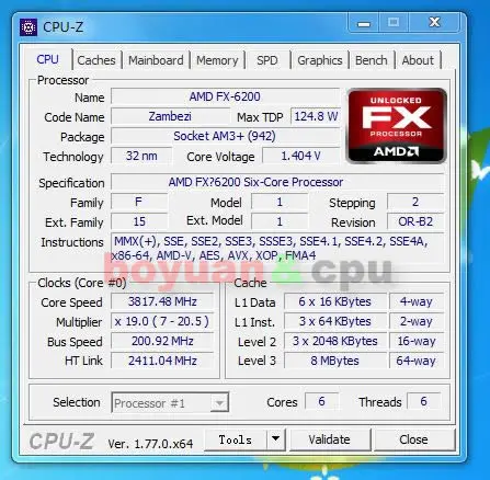 AMD FX-Series FX-6200 FX 6200 3,8 ГГц шестиядерный процессор FD6200FRW6KGU Socket AM3