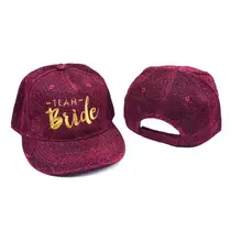 Для женщин Свадьба душ Блеск порошок Бейсбол Кепки невесты золотыми буквами вышитые девичник поставки Snapback Trucker Hat