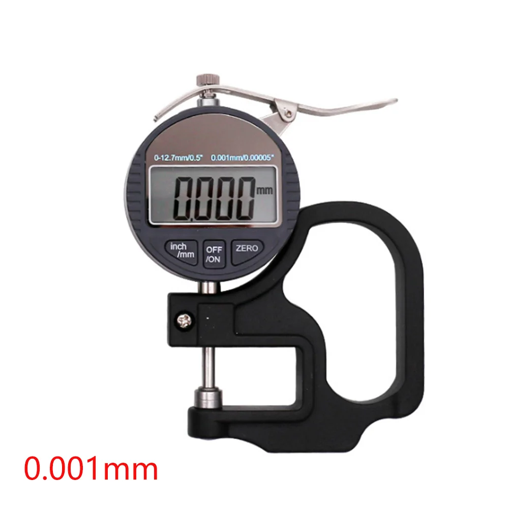 0-12.7mm 0.01/0.001mm For Paper Handheld Thickness Gauge Leather Electronic LCD Screen Meter Portable Measuring Tool Micrometer