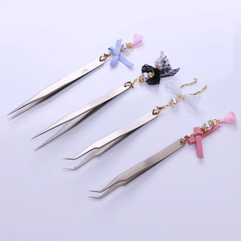 

1 Pc Tweezer Straight Curved Angle Head Picking Tool Rhinestone Sticker Picker Eyelash Nippers Manicure Makeup Nail Art Tool