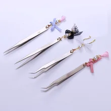 1 шт. пинцет прямой изогнутый угол инструмент для сбора головы горный хрусталь стикер подборщик ресниц кусачки Маникюр Макияж Украшение ногтей инструмент