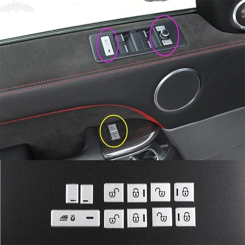 For Land Rover Range Rover Sport Vogue SE HSE 2013-17 Discovery 5 Car Window Glasses Lift Button Cover Switch Decoration Sticker