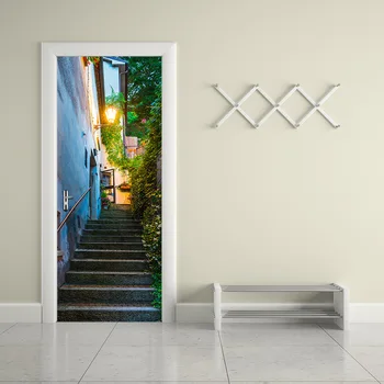 

San Marino Street Waterproof Door Mural Sticker for Kids room Bedroom Bathroom Wall Stickers Self-adhesive Art Wall Poster