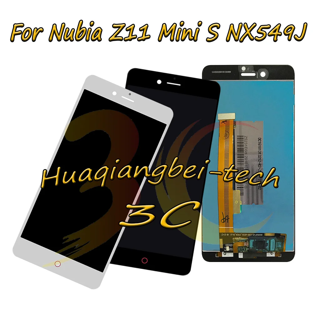 

5.2'' New For ZTE Nubia Z11 Mini S NX549J Full LCD DIsplay + Touch Screen Digitizer Assembly Black / White 100% Tested