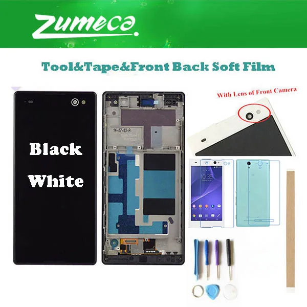 

High Quality For Sony Xperia C3 D2533 D2502 Sony C3 LCD Display Screen+Touch Screen Digitizer With Frame 2 Color With Kits