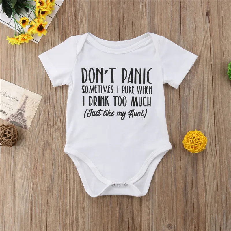 

Funny Letters Newborn Baby Girl Boy Bodysuit Sunsuit Baby Clothing Children Unisex Leotard Body Tops