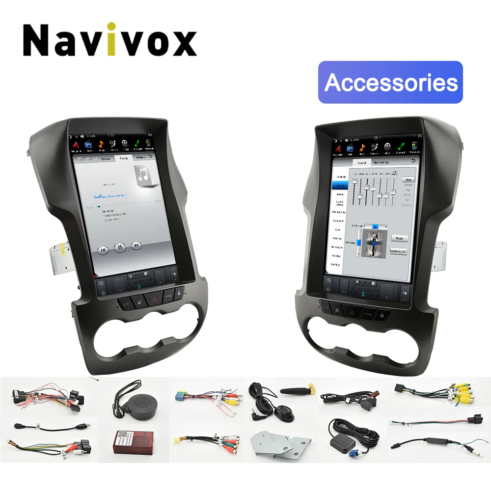 Excellent Navivox Tesla Style Android 7.1 Car Multimedia Player For Ford Ranger 2011-2016 Vertical Screen Car Stereo Autoradio Unit Radio 5
