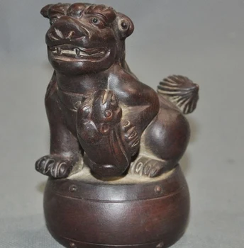 

Old Chinese Fengshui Yixing Zisha Pottery Carved Foo Dog Lion Beast Lucky Statue