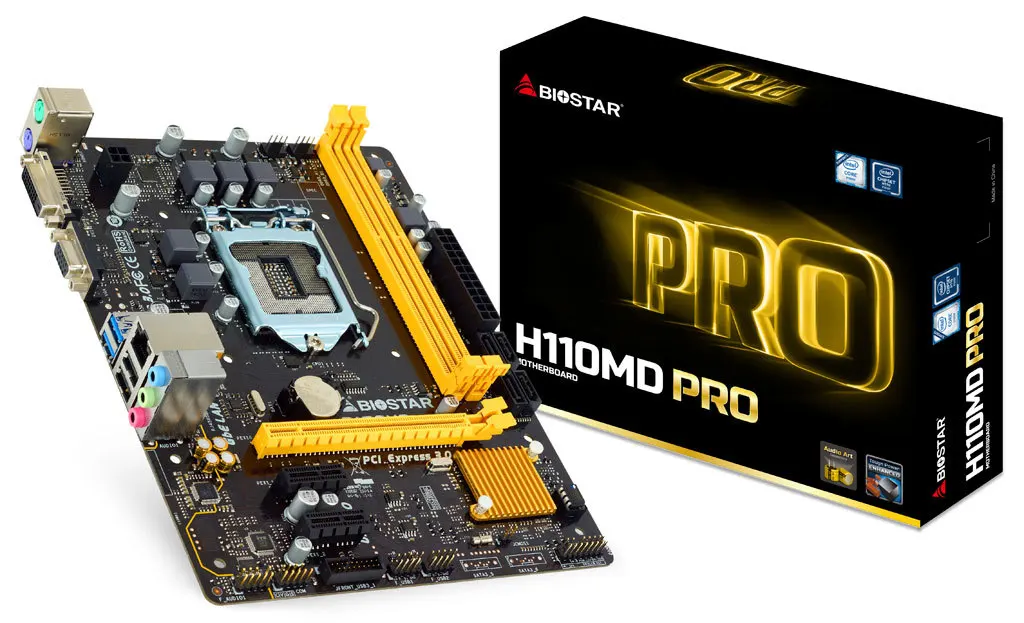 Материнская плата Biostar H110MD PRO DDR3 16 ГБ USB3.0 Micro ATX LGA 1151 SATA3|motherboard lga 1151|lga 1151lga motherboard |