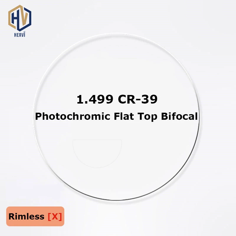 

1.499 CR-39 Photochromic Flat Top Bifocal Prescription Glasses Optical Lenses Round Top Bifocal Optical Spectacle Lenses 2 Pcs
