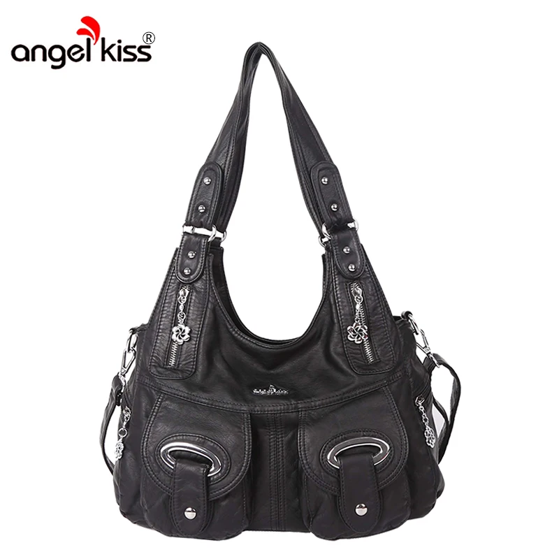 

Angelkiss Brand Women Shoulder Bags Hobos Bags For Female PU Washed Handbags Messenger Bags Crossbody Women Bags Designer