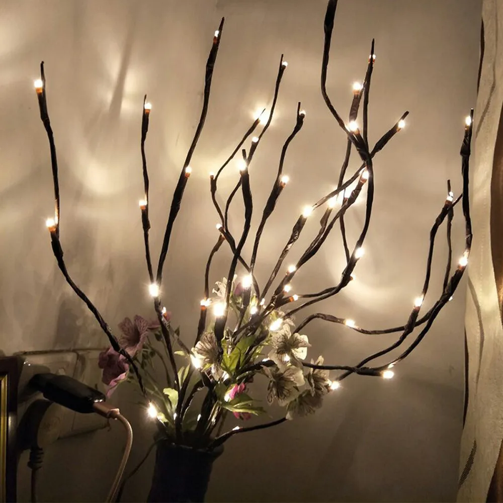 20 лампочек, домашний, вечерние, садовый декор, рождественские подарки на день рождения, Ловец снов, скандинавский светодиодный светильник "Ветка ивы", цветочные светильники
