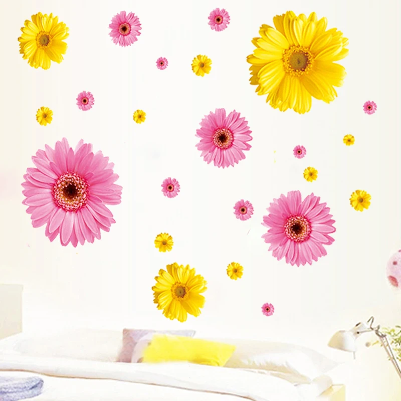 Flowers Personalised Name Wall Art Mural Decal Daisy Sticker