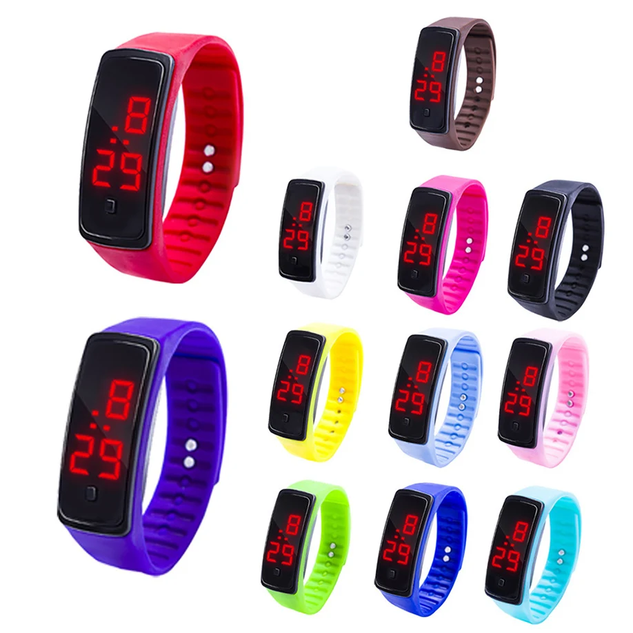 

2019 New Fashion Children's Watches LED Digital Display Bracelet Watch Students Silica Gel Sports Wristwatch Gifts Drop Shipping