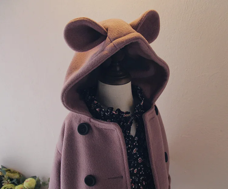 Осенне-зимнее пальто для девочек милое шерстяное пальто с капюшоном детская одежда пальто для малышей Детская одежда