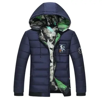 

Winter men's down Cotton jacket men Hooded loose plus fertilizer large fat size 9XL two sides wear camouflage down Cotton coat