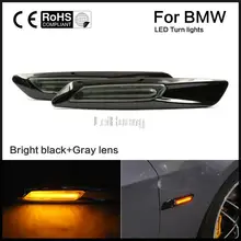 Бесплатная Доставка Пара Черной Отделкой LED Fender Боковой Габаритный Фонарь Поворота сигнальная Лампа для BMW E60 E82 E87 E88 E90 E91 E92 E93