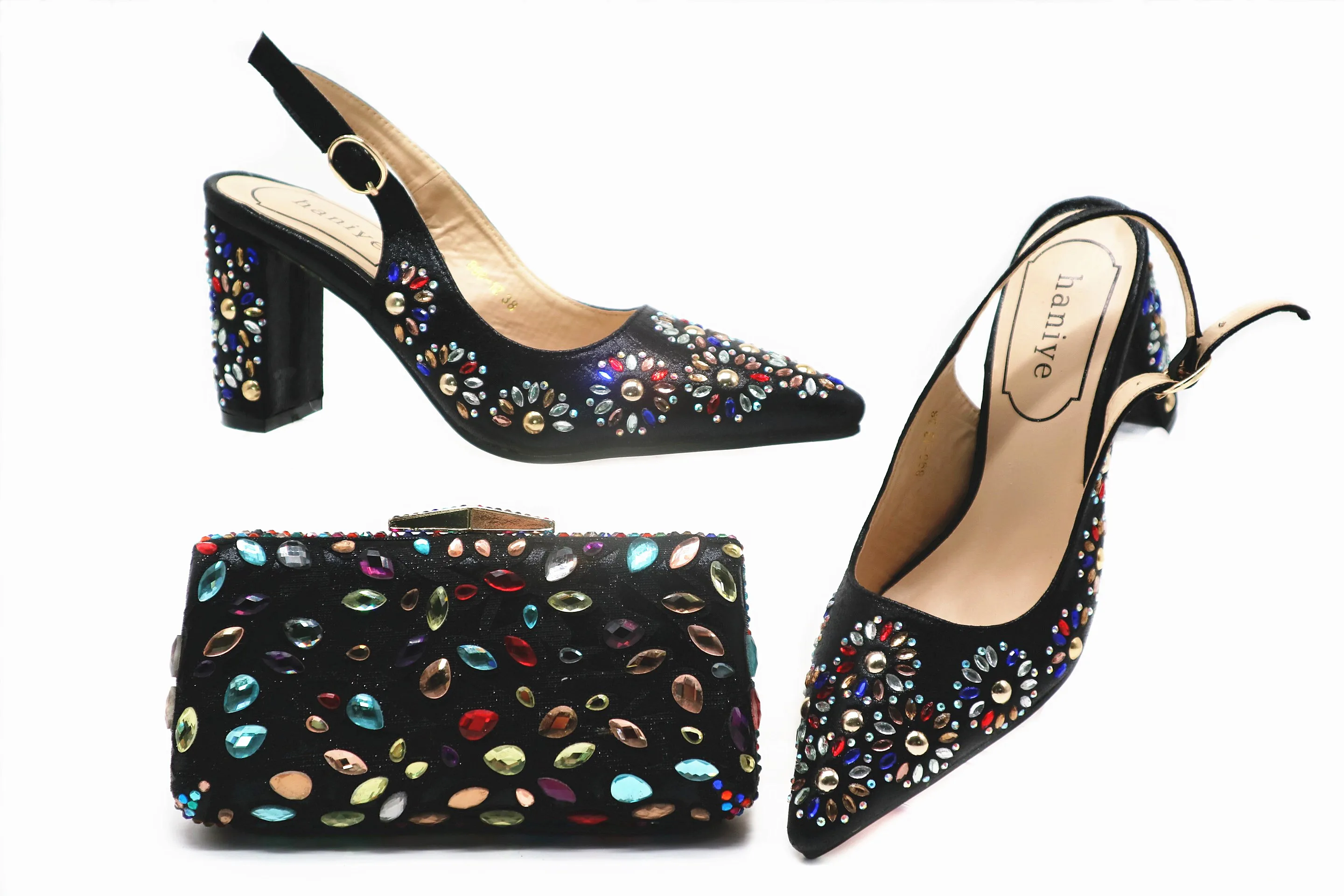 

Italian style 2019 hot sale lady high heel shoe matching with handbag set for party queen shoes