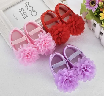 

DHL 100pair Toddler Girl Chiffon Flower Elastic Band Newborn Walking Shoes Baby Shoes Toddler Shoes First Walkers