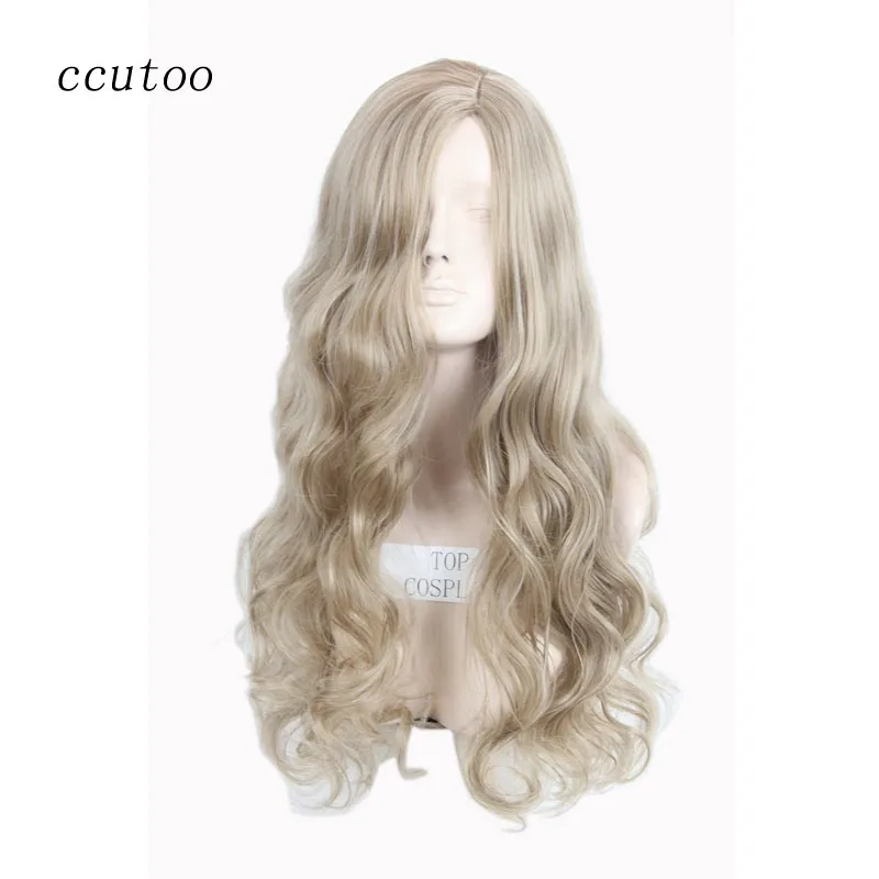 

ccutoo Princess Cinderella 80cm Blonde Mix Long Wavy Synthetic Hair Party Cosplay Costume Wigs Heat Resistance Fiber