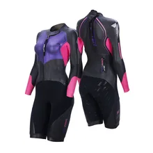 

UTTER Women Swimrun Short Sleeve SCS Triathlon Neoprene Wetsuit Swimsuit for Outdoor Cycling Running and Swimwear