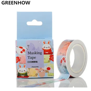 

GREENHOW Wholesale study stationery 10Mnew arrival fashion cute Cartoon series paper adhesive tape 3037