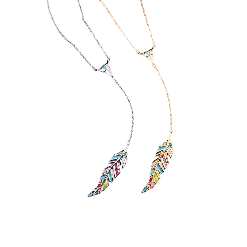 Богемное ожерелье с подвеской, эмалированные шпильки для волос в форме пера, браслеты из кристаллов для женщин, вечерние Модные Ювелирные наборы в подарок
