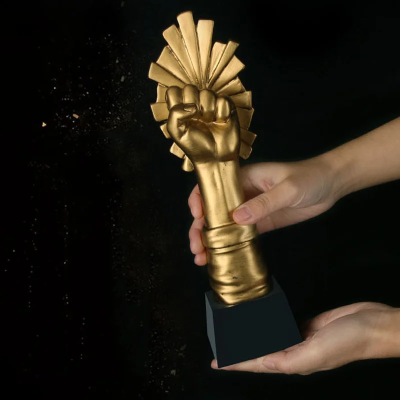 

RTAT0008 Creative New Boxer Fist Strength Customized Award Presentation Ceremony Evening Presentation Resin Trophy Souvenir Gift