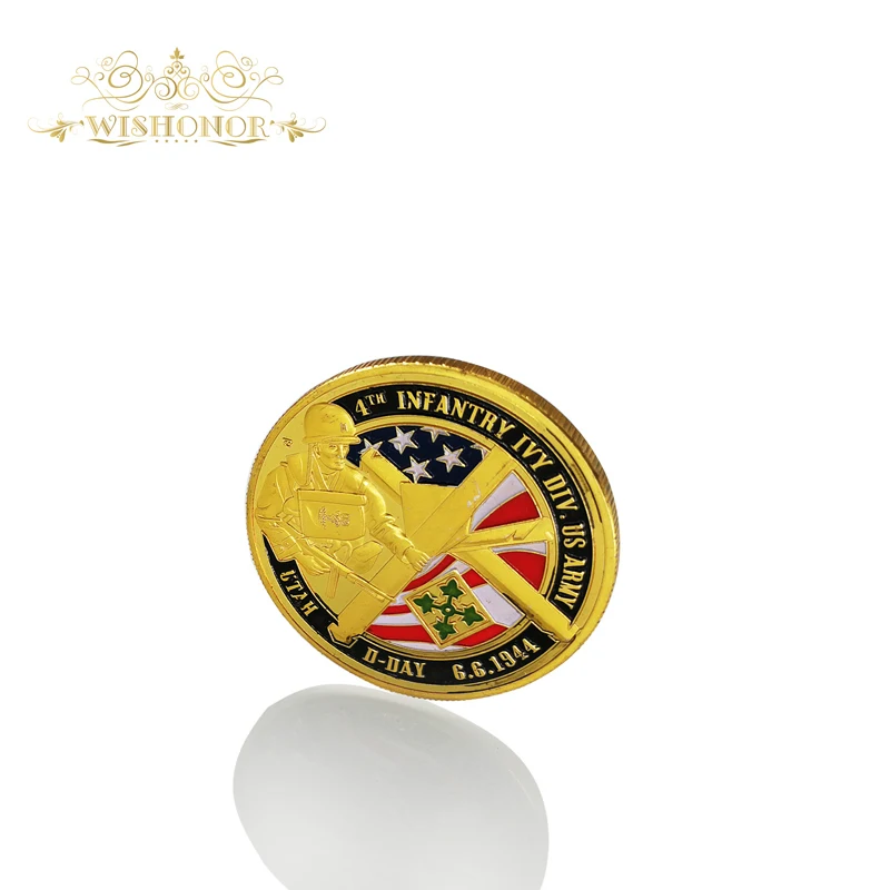 Souvenir Coins OMAHA BEACH Commemorative of United States With Wholesale Gold Plated Challenge