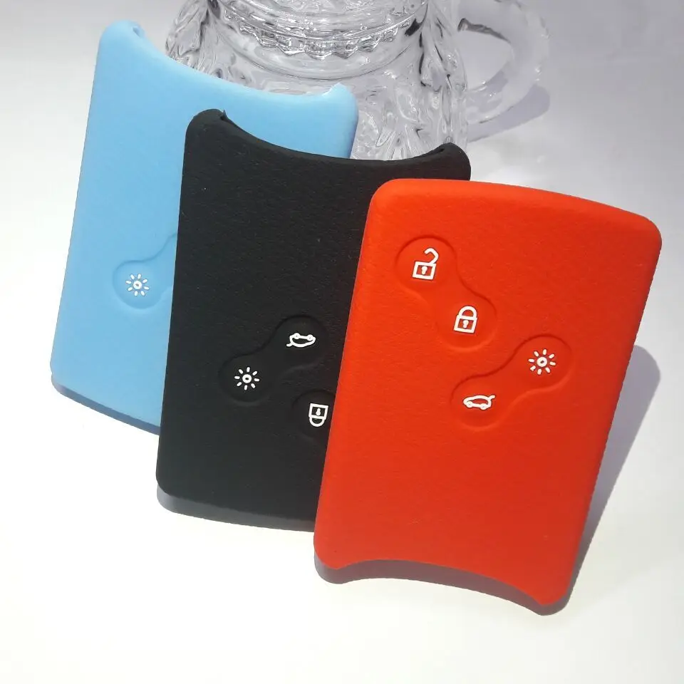 Резиновая ключ защиты мешок силиконовый держатель для Renault Laguna Koleos Clio Megane захвата 4 кнопки keycard Дистанционное управление протектор