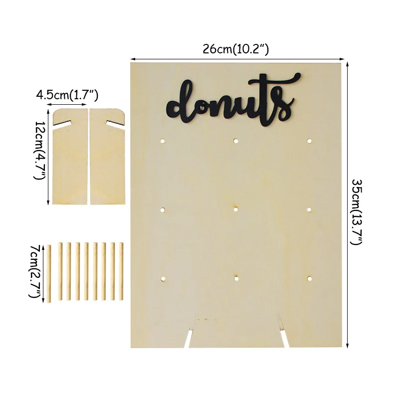 1 комплект 35*26 см Деревянный пончик настенное украшение для свадебного стола Сделай Сам пончик дисплей стенка ребенок душ День Рождения декоративные принадлежности для вечеринок - Цвет: 1set wooden wall