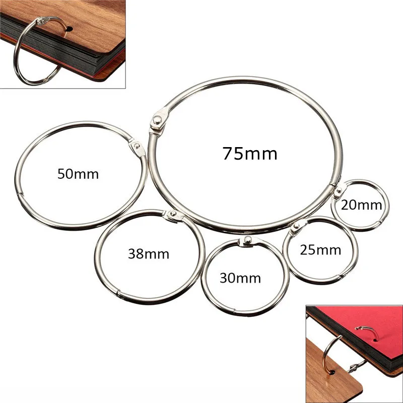 10pcs Lot Metal Loose Leaf Book Binder Hinged Rings Keychain Album Ring Scrapbook Binders Craft Photo Album Split metal ring binder,metal binder ring,book binding supplies