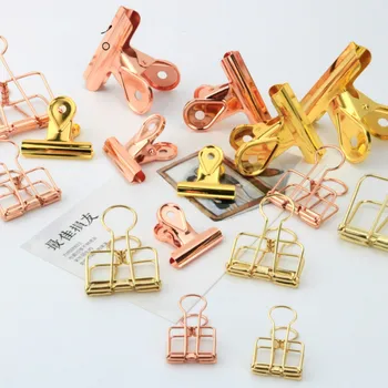 

Rose Gold 32mm Document Clip Stationery Creative Lovable Examination Paper Clip Hollowed Out Hand Account Office Metal Dovetail