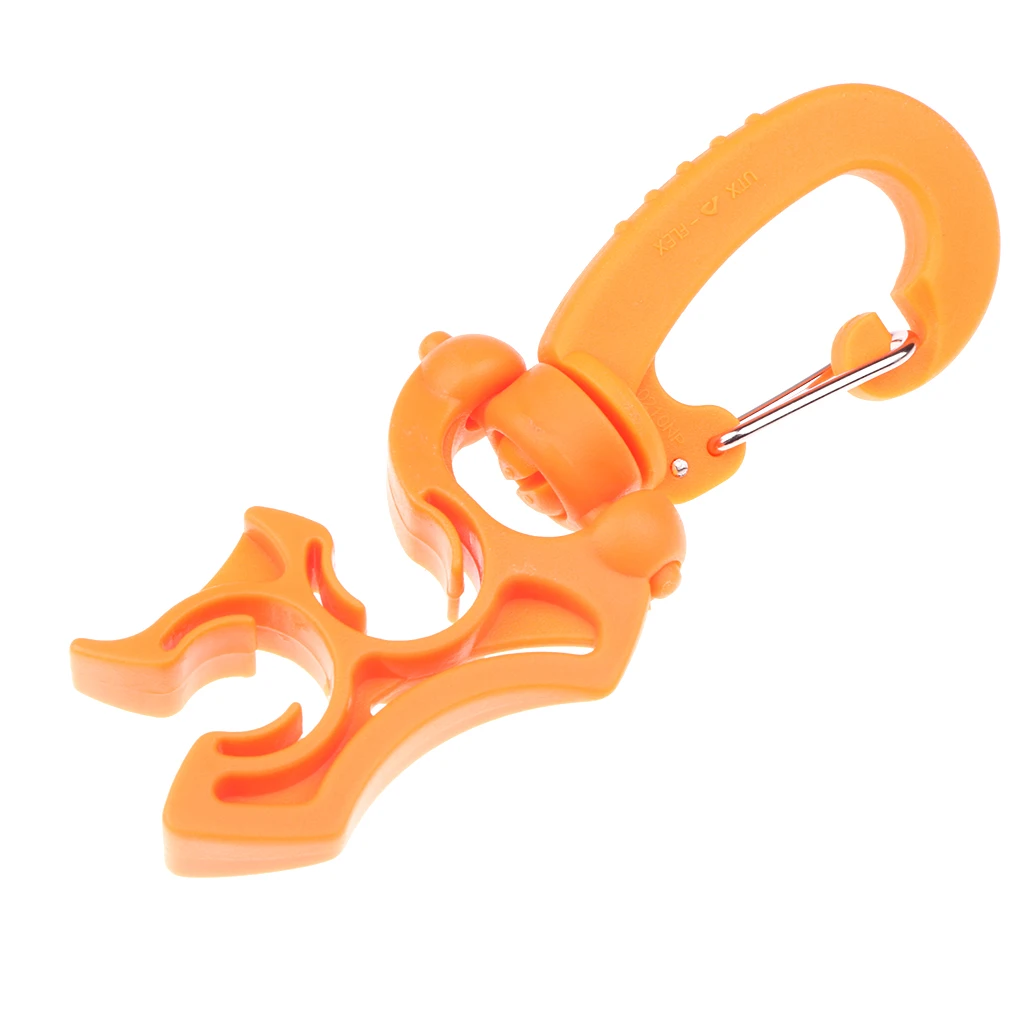 MagiDeal Outdoor Scuba Diving Double Silicone BCD Hose Holder Accessories With Rotates & Folds Clip Buckle Hook Equipment 10cm