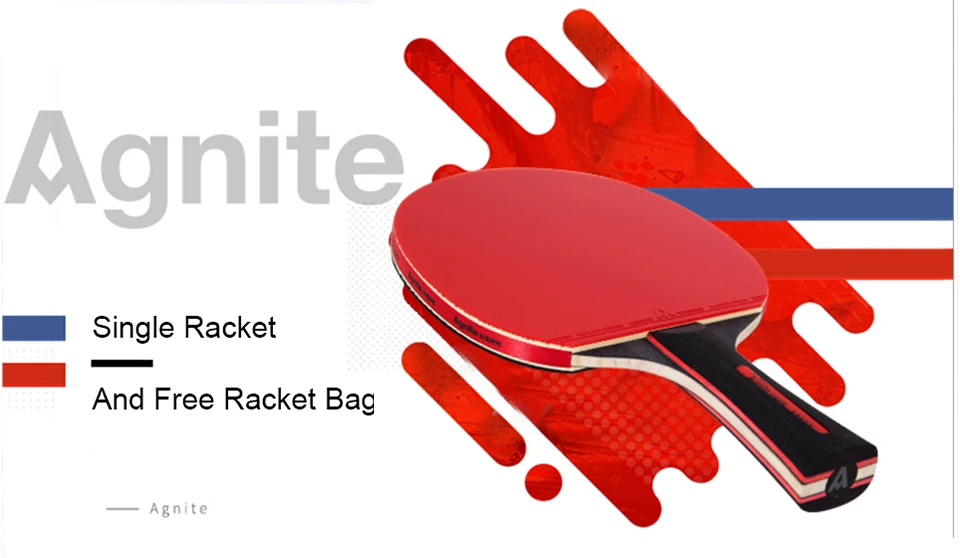 Agnite пять звезд настольный теннис ракетка один набор двухсторонний резиновый профессионал с ракетки мешок Легкий Мощный Крытый