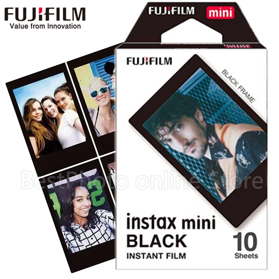 Новинка Fuji черная рамка Fujifilm Instax Mini 8 пленка 10 листов для 8 50 s 7 s 90 25 SP-1 SP-2 мини камера фотобумага