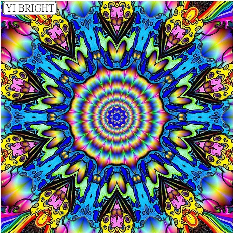 

Diamond Painting Mandala Flower Cross Stitch Diamond Embroidery Kits Full Round Needlework Unifinished Home Decor Gift LK1
